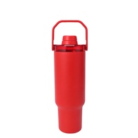 Mug de voyage isotherme en acier inoxydable 304 à double paroi avec poignée, couvercle anti-fuite, portable, vente en gros, design original