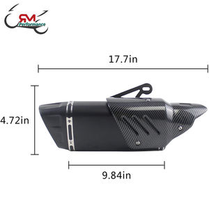 51mm universel moto Akra échappement M1 silencieux en Fiber de carbone bouclier thermique DB tueur pour Yamaha <span class=keywords><strong>R1</strong></span> R3 R6 Ninja400 250 Tmax 530 - Product Image 2