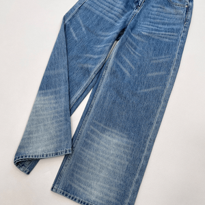 Women High <b>Waist</b> Wide Leg Denim Jeans with <b>Chain</b> Detail Washed Casual Streetwear Trousers - Product Image 6