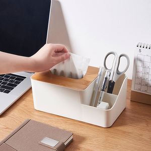 Boîte à mouchoirs promotionnelle personnalisée avec logo, cadeau publicitaire, boîte à mouchoirs de luxe pour la maison et la voiture, en plastique avec couvercle en bambou - Product Image 4