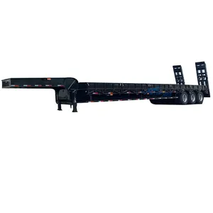 Heavy Duty 60t Tri-Axle 3 essieux Lowboy Semi-remorque de camion à lit bas pour la vente