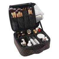 Trousse de maquillage professionnelle 2 couches personnalisée durable Mallette de rangement de voyage Diviseurs rembourrés en éponge Sac à cosmétiques en EVA