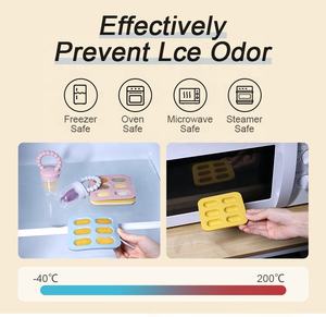 Conteneur de congélateur en silicone personnalisé Mini <span class=keywords><strong>bac</strong></span> à glaçons Plateau de congélateur pour <span class=keywords><strong>lait</strong></span> <span class=keywords><strong>maternel</strong></span> en silicone Moule à glace à 6 cavités pour crème glacée pour bébé - Product Image 5