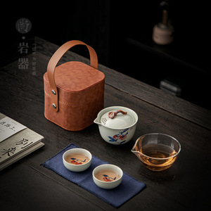Quick Cup Travel <b>Tea</b> Set Portable Bag Outdoor Camping Car <b>Tea</b> <b>Maker</b> Glass Handheld Kettle One Kettle Two Cups - Product Image 3