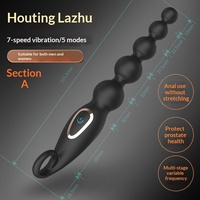 Anneaux anaux à tirette avec billes vibrantes multifréquences, dilatateur anal en silicone, jouet de masturbation pour adultes, jouet anal