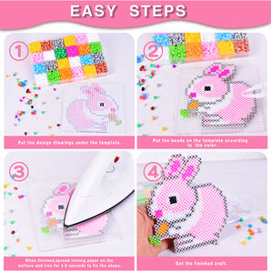 Perles Hama en EVA en gros, 48 couleurs, écologiques, unisexe, à repasser, DIY, perles Perler, jouets éducatifs JLT pour enfants de 5 à 7 ans - Product Image 6