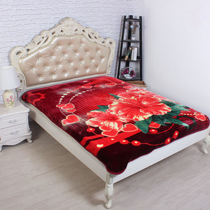 Couverture de <span class=keywords><strong>lit</strong></span> double en raschel de style coréen, confortable, ultra-douce, épaisse, tissée à motifs floraux, 100% polyester, vente en gros à prix réduit - Product Image 2