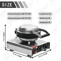 Gaufrier professionnel en acier inoxydable à quatre cœurs avec contrôle de température et de temps à double bouton pour boulangerie et café
