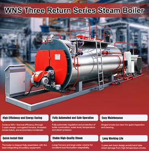 <span class=keywords><strong>Chaudière</strong></span> à vapeur industrielle au <span class=keywords><strong>gaz</strong></span> de 1, 2, 4 et 6 tonnes avec foyer ondulé à trois retours, équipement d'<span class=keywords><strong>occasion</strong></span> - Product Image 2