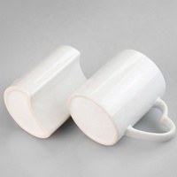 Tasse de couple en forme de cœur de gros tasse blanche de 11oz avec sublimation