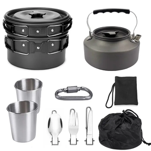 Juego de Utensilios de Cocina para Acampar de 10 Piezas, para 2-3 Personas, de Aleación de Aluminio, Plegable, para Exteriores, RTS, Pedido Mixto al por Mayor - Product Image 2