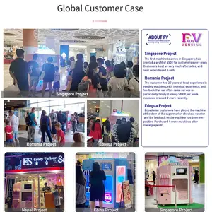 Small Industrial Portable Robot Cotton Candy Vending Machine