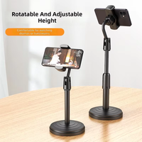 Support de téléphone universel réglable en plastique pour bureau, idéal pour le streaming en direct, l'enregistrement vidéo, le télétravail et les études