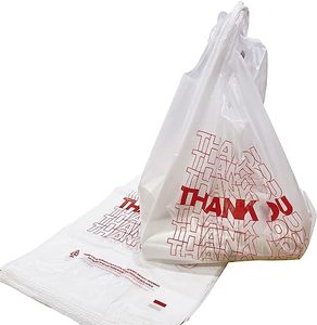 ถุงพลาสติก HDPE รักษ์โลก แบบเสื้อยืด สำหรับใส่ของชำในซูเปอร์มาร์เก็ต  แบบมีหูหิ้ว  สไตล์คลาสสิก สำหรับเสื้อผ้าและรองเท้า - Product Image 3