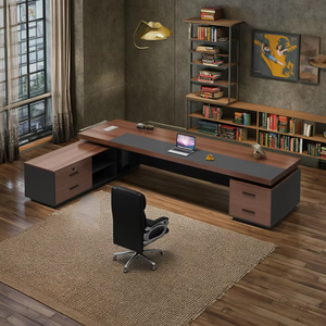 Hiện đại sang trọng hình chữ L bàn Ông Chủ sang trọng Quản lý máy tính điều hành nội thất văn phòng - Product Image 6