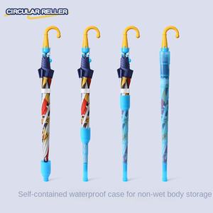 LS Parapluie pour enfants en caoutchouc noir personnalisable avec écran solaire et personnalisation de la sécurité contre la pluie. - Product Image 3