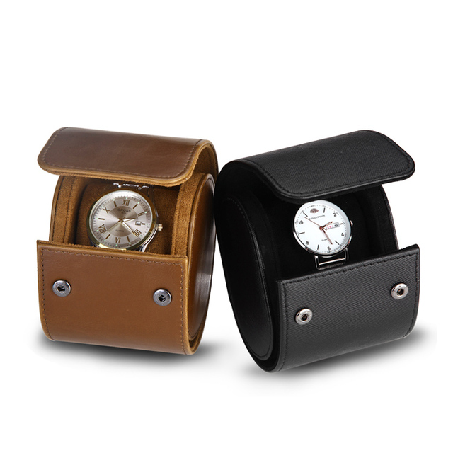 Customized Luxury PU Leather Watch Travel Pouch Portable Roll Case with Logo for Jewelry Storage