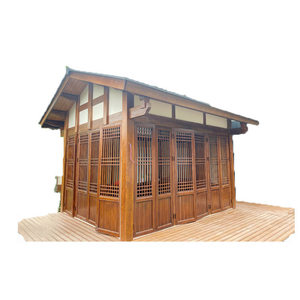 Maison de travail en bois portable d'extérieur sur mesure, style asiatique traditionnel, bureau à domicile en bois massif, cabane préfabriquée en bois - Product Image 1