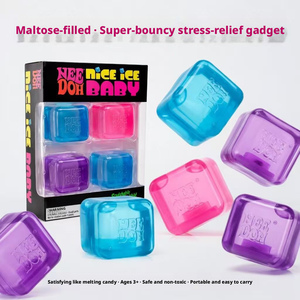 Popolare Set di 4 Giocattoli Squishy a Tema Soda Schyling Nee Doh, Mini Cubetti di Ghiaccio Sensoriali per Bambini, Regalo Antistress - Product Image 3