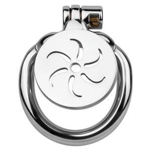 Dispositif de chasteté masculin en métal de conception moulin à vent, cage de chasteté réglable en acier inoxydable, cage de chasteté BDSM pour hommes, cage à verrouillage pour jeux de rôle - Product Image 2