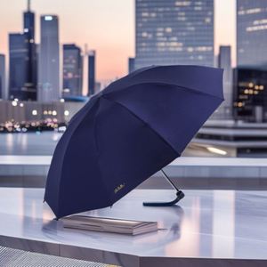 Paraguas Paradise de Tres Pliegues Reforzado con Acero, Manual, UPF 40+, Protección Contra Lluvia y Sol, Extra Grande, con Diez Varillas, Modelo Publicitario - Product Image 1