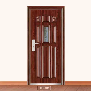 Design Security Steel Wrought Iron Door Glass New Main Door Made in China Swing Graphic Design Villa Exterior Apartment Finished