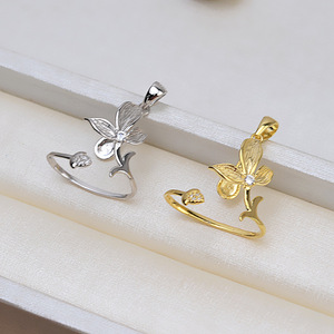 Collier en argent S925 fait main avec pendentif papillon baroque et perle en forme de femme, 1434 perles en vrac, accessoire - Product Image 2