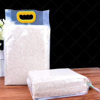 Sac à riz scellé sur huit côtés 2,5 kg 5 kg 10 kg Emballage de céréales de blé Sac à riz transparent non tissé avec poignée