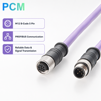 Cable de Extensión Profibus M12 Código B de 5 Pines Macho a Hembra, Cable Conector de Red Fieldbus para Automatización Industrial, Sensor y Actuador