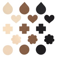 Pétales de poitrine respirants, sous-vêtements invisibles en dentelle, couverture de mamelon jetable, accessoires intimes, coussinets de soutien-gorge, autocollants de poitrine noirs