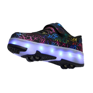 Roller Shoes With Flashing Lights Double Row Wheels For Kids Size 29 To 42 EVA Material Plastic Wheels - Product Image 5
