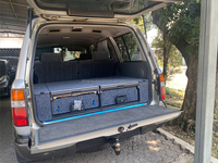 Boîte à outils coulissante HFTM 4x4 à double tiroir, anti-rayures, résistante à l'usure, en acier inoxydable pour coffre de voiture LC80/LC100/LC105/LC200