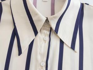 GX7081 Moda Estate 2023 Camicia da Donna con Mezze Maniche a Palloncino, Stampa a Righe, Colletto Rovesciato, Top Sexy per Signore - Product Image 5