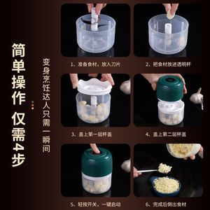 Portable Electric Garlic Mincer Mini Blender For Kitchen Food Preparation With 1 Liter Cup Whisk - Product Image 1