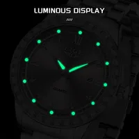 Montre-bracelet à quartz 2026 de luxe unisexe, lumineuse, calendrier analogique, bracelet en alliage d'acier inoxydable, mode, étanche 89255
