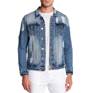Fabrication de Guangzhou, livraison à temps, camionneur personnalisé, veste en jean pour hommes de haute qualité - Product Image 1