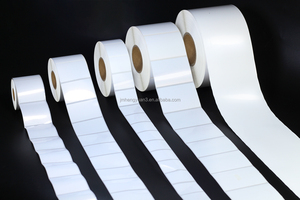 100x100 bóng mờ trắng PP dính nhãn 4x4 inch tổng hợp 100mm x 100mm Bopp tự dính giấy PP nhãn mã vạch nhãn - Product Image 4