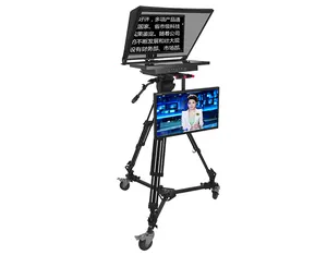 24g2 24 pulgadas apuntador incorporado ordenador pantalla Dual Tv Broadcast Studio equipo Teleprompter Caster trípode inalámbrico Remoter