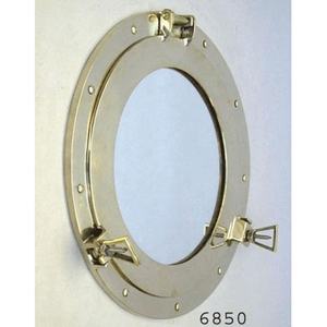 Ojo de buey de latón dorado náutico de 14 ", acabado en pulido de barco con espejo de forma redonda y nuevo diseño de moldeado - Product Image 3