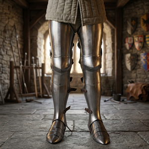 Armadura Medieval de Hierro Pulido para Piernas, Rodilleras de Caballero, Disfraz Histórico Personalizado para Cosplay - Product Image 4