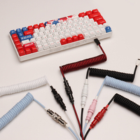 Cable de teclado en espiral, Conector de color aviador, usb c, cable de teclado