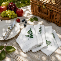 Serviettes de cocktail en lin personnalisées, à déchirer, en rouleau, sous-verres jetables en tissu pour hôtels, restaurants, mariages et traiteurs