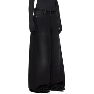 High Quality Street Wear Loose Fit <b>Button</b> <b>Fly</b> 100% Cotton Denim Trousers Black Baggy <b>Jeans</b> for Men - Product Image 2