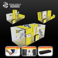 Stand d'exposition portable avec cadre de fond imprimé sur mesure, présentoir modulaire pour salons professionnels et événements