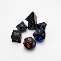 Ensemble de dés polyédriques lumineux personnalisés en métal écologique avec dés en résine métallique et acrylique pour les jeux de rôle sur table DND