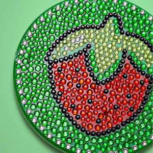 2020 nuovo diamante Mini tazza d'acqua Pad isolante fai <span class=keywords><strong>da</strong></span> te pittura diamante sottobicchiere mosaico cartone animato frutta immagine di strass regalo - Product Image 2