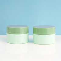 Pot cosmétique en PP vert de 120 ml, bicolore, vide, à large ouverture, avec couvercle à vis et revêtement intérieur, pour masque facial et gommage corporel