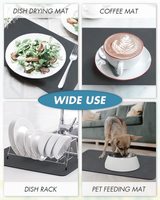 Tapis à café de qualité supérieure à double zone avec bords surélevés, nettoyage rapide, pour station à café et comptoir