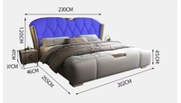 Lit King Size en Bois au Design Italien Moderne, Vente en Gros, Meuble de Chambre à Coucher en Cuir pour Hôtel, Design Moderne et Abordable