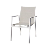Fauteuil de jardin empilable en aluminium et textilène, résistant aux intempéries, pour terrasse et café, vente en gros